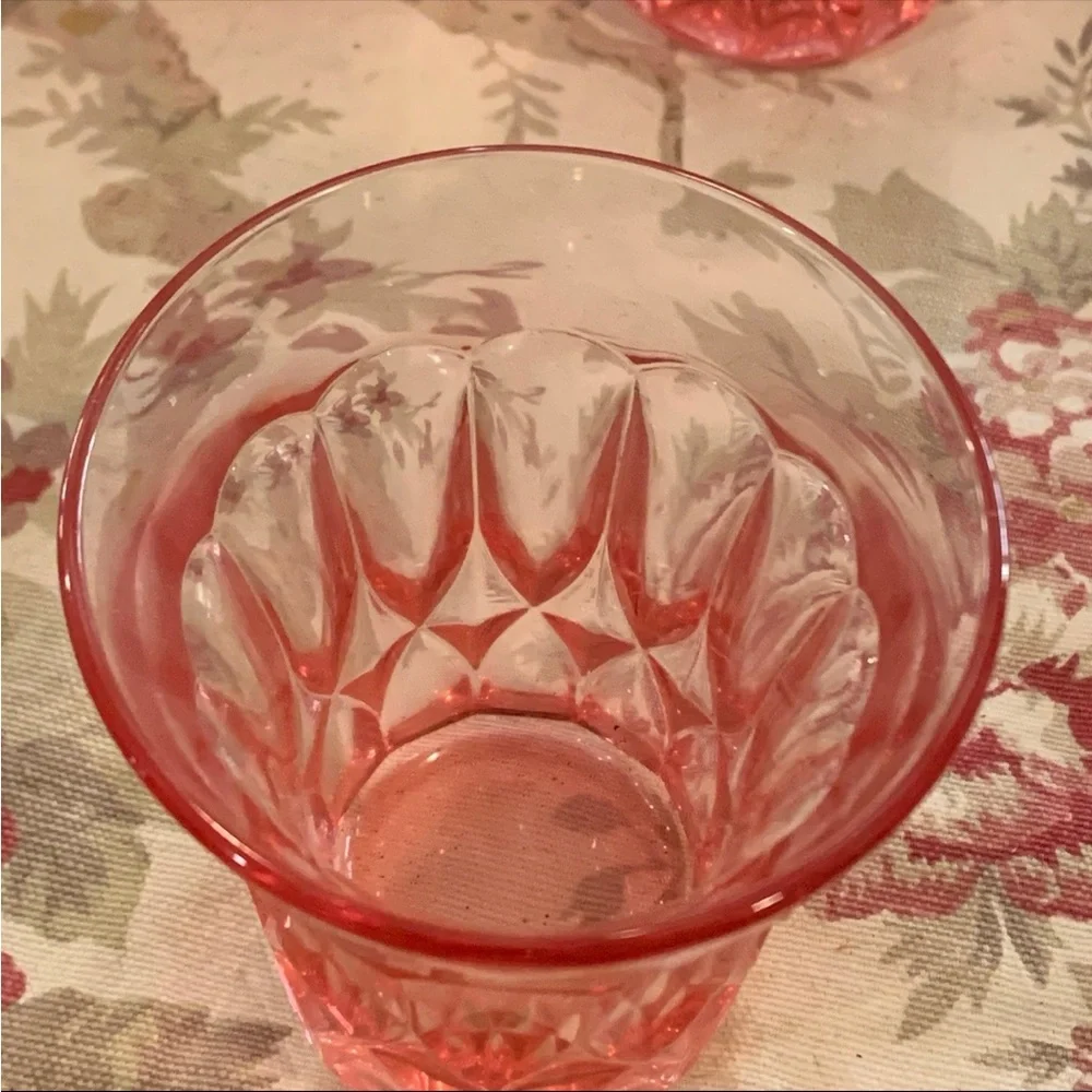 Noritake Pink Pressed Glass Tumblers - Set of 4
